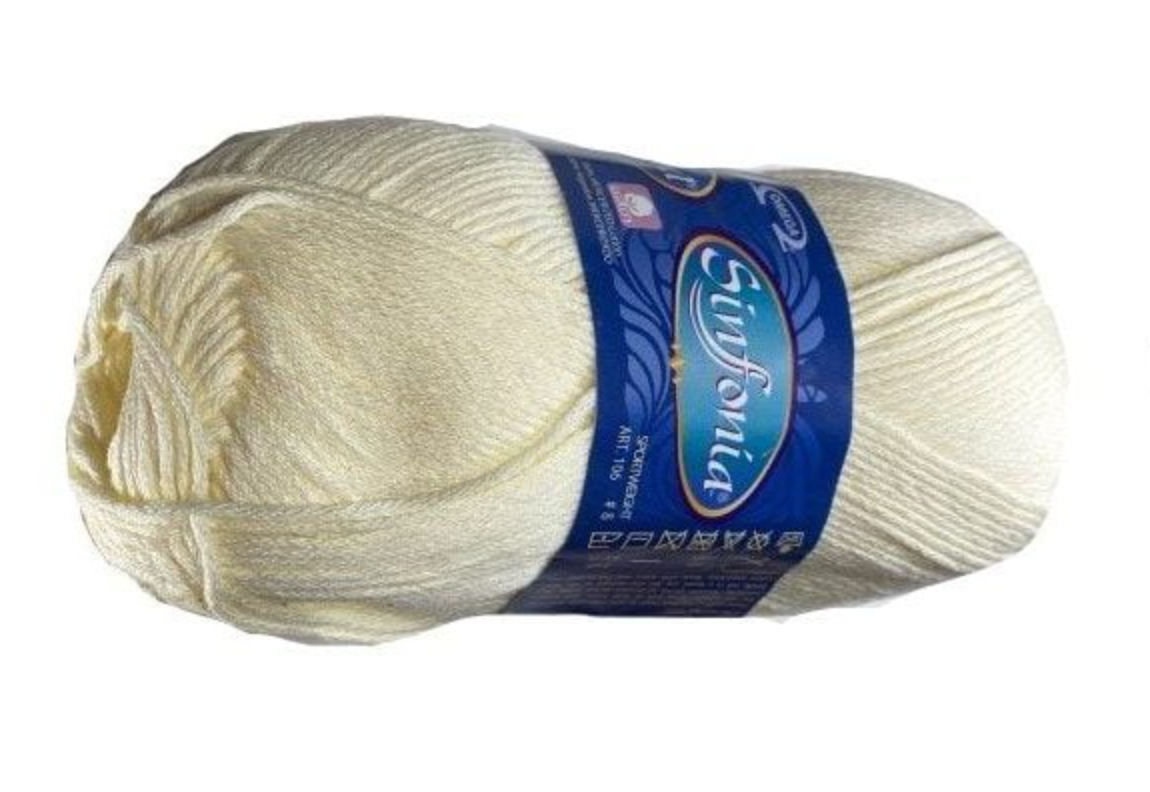 Sinfonia - Hueso - Cream Cotton Yarn - 100% Mercerized Cotton - Amigurumi  Yarn